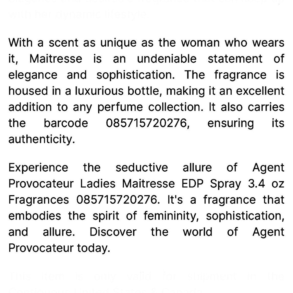 Agent Provocateur Maitresse Eau de Parfum Spray - Picture 11 of 15